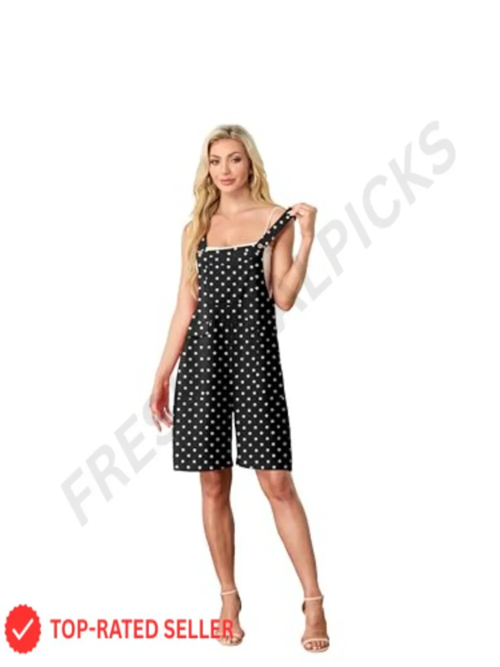 Women's Sleeveless Loose Romper with Pockets Casual Summer Jumpsuit